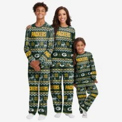 FOCO Green Bay Packers Youth Ugly Pattern Family Holiday Pajamas 5 FOCO Green Bay Packers Youth Ugly Pattern Family Holiday Pajamas -Fashion General Store 9K1B7FE2XNFGP g3