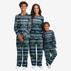 FOCO Seattle Seahawks Youth Ugly Pattern Family Holiday Pajamas 5 FOCO Seattle Seahawks Youth Ugly Pattern Family Holiday Pajamas -Fashion General Store 9K1B7FE2XNFSS g3