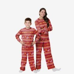 FOCO Iowa State Cyclones Youth Ugly Pattern Family Holiday Pajamas