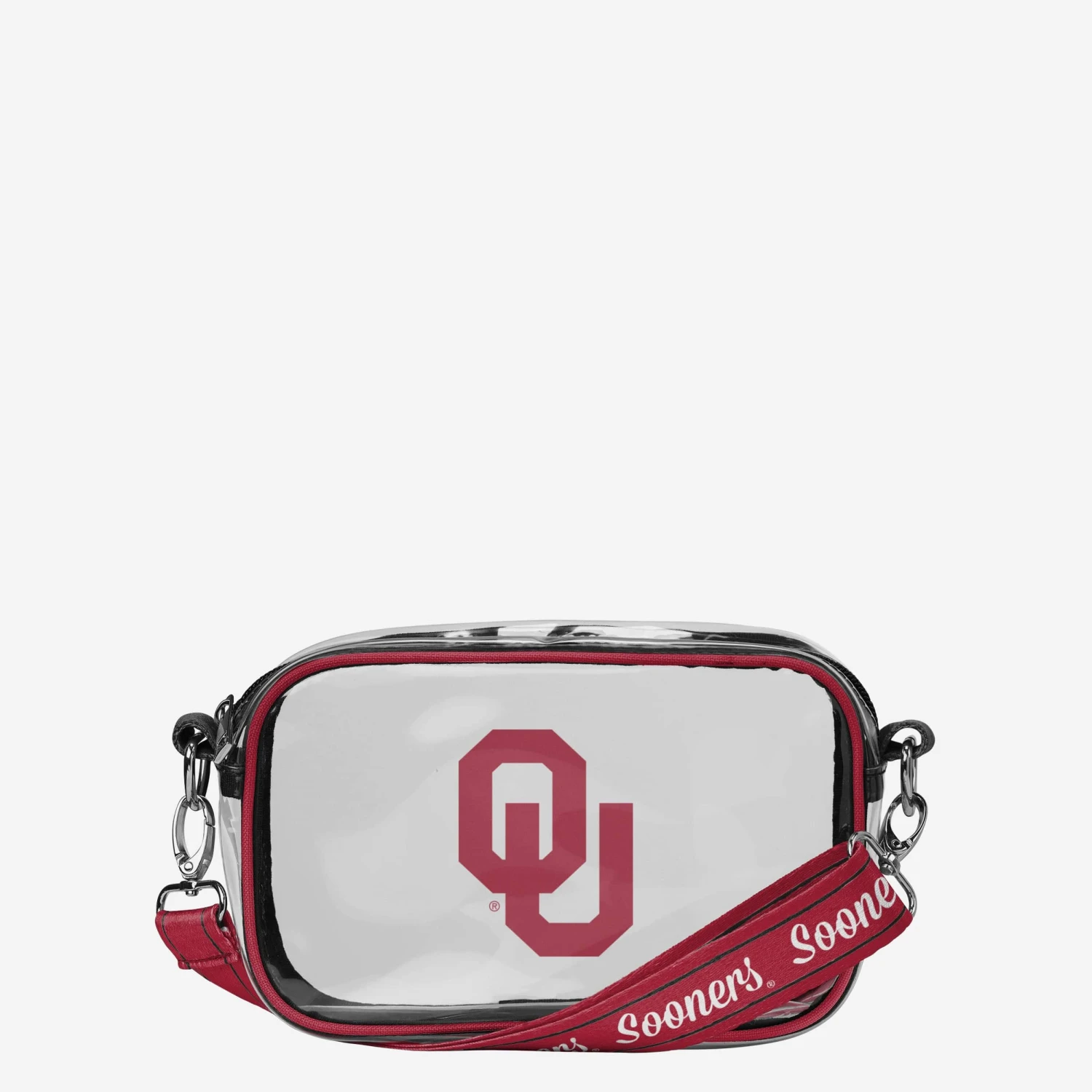 FOCO Oklahoma Sooners Team Stripe Clear Crossbody Bag 1 FOCO Oklahoma Sooners Team Stripe Clear Crossbody Bag