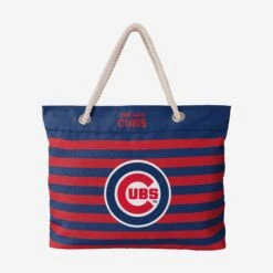 FOCO Chicago Cubs Nautical Stripe Tote Bag