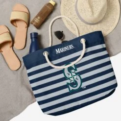 FOCO Seattle Mariners Nautical Stripe Tote Bag -Fashion General Store BGMBNAUSTPTOTESM g4