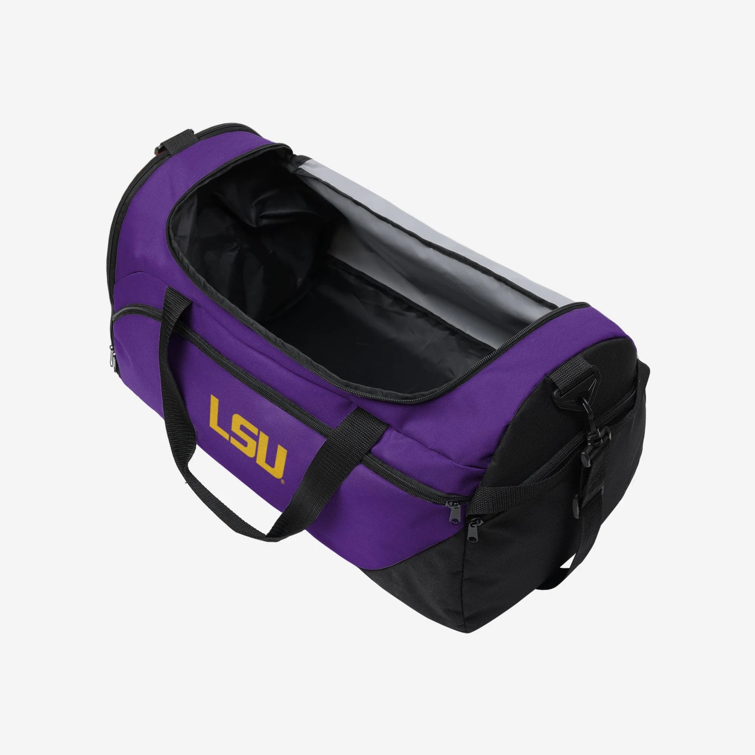 FOCO LSU Tigers Solid Big Logo Duffle Bag 3 FOCO LSU Tigers Solid Big Logo Duffle Bag - Image 3