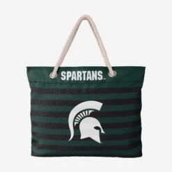 FOCO Michigan State Spartans Nautical Stripe Tote Bag