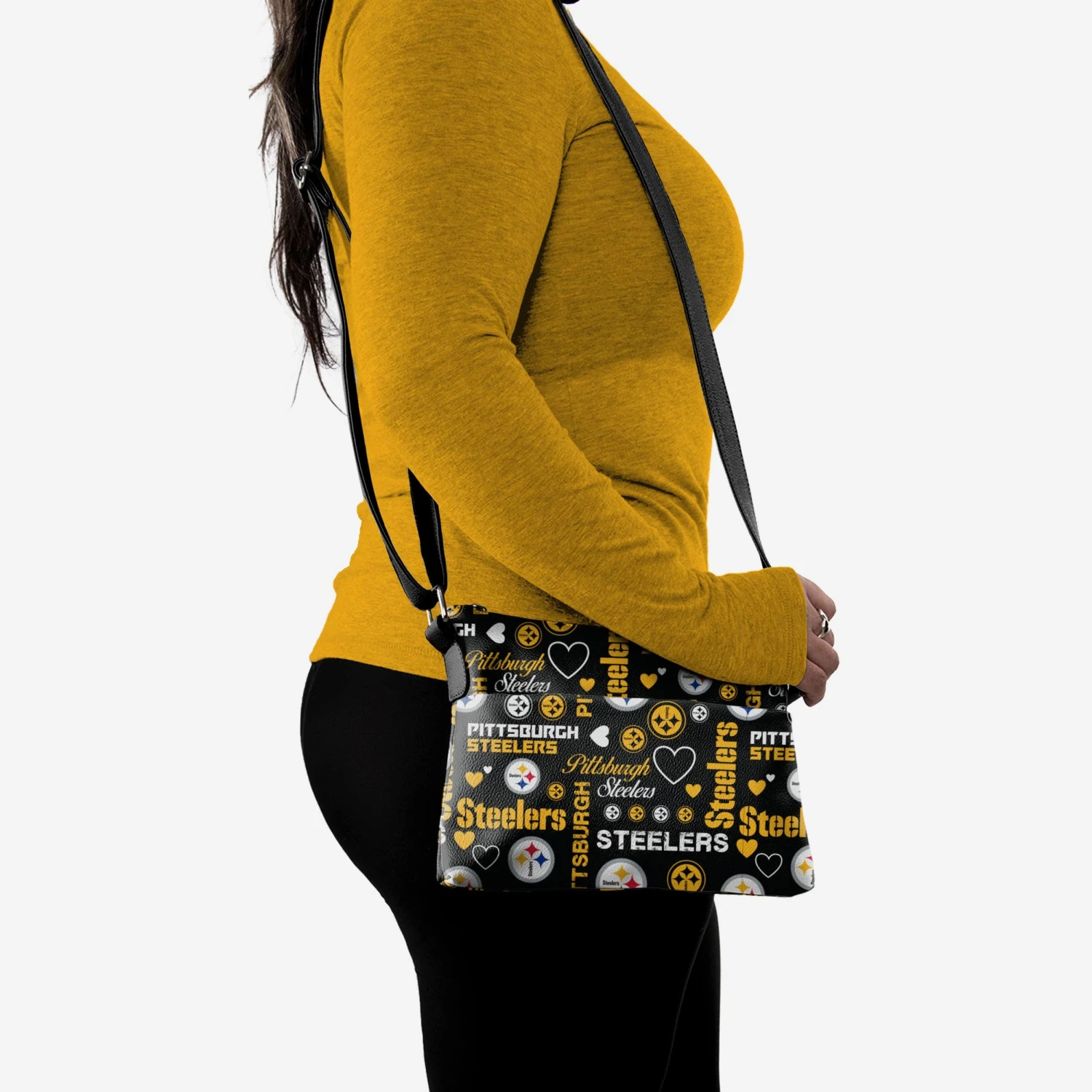 FOCO Pittsburgh Steelers Logo Love Crossbody Purse 2 FOCO Pittsburgh Steelers Logo Love Crossbody Purse - Image 2