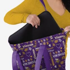 FOCO Minnesota Vikings Logo Love Tote Bag -Fashion General Store BGNFLTLETOTEMV g3