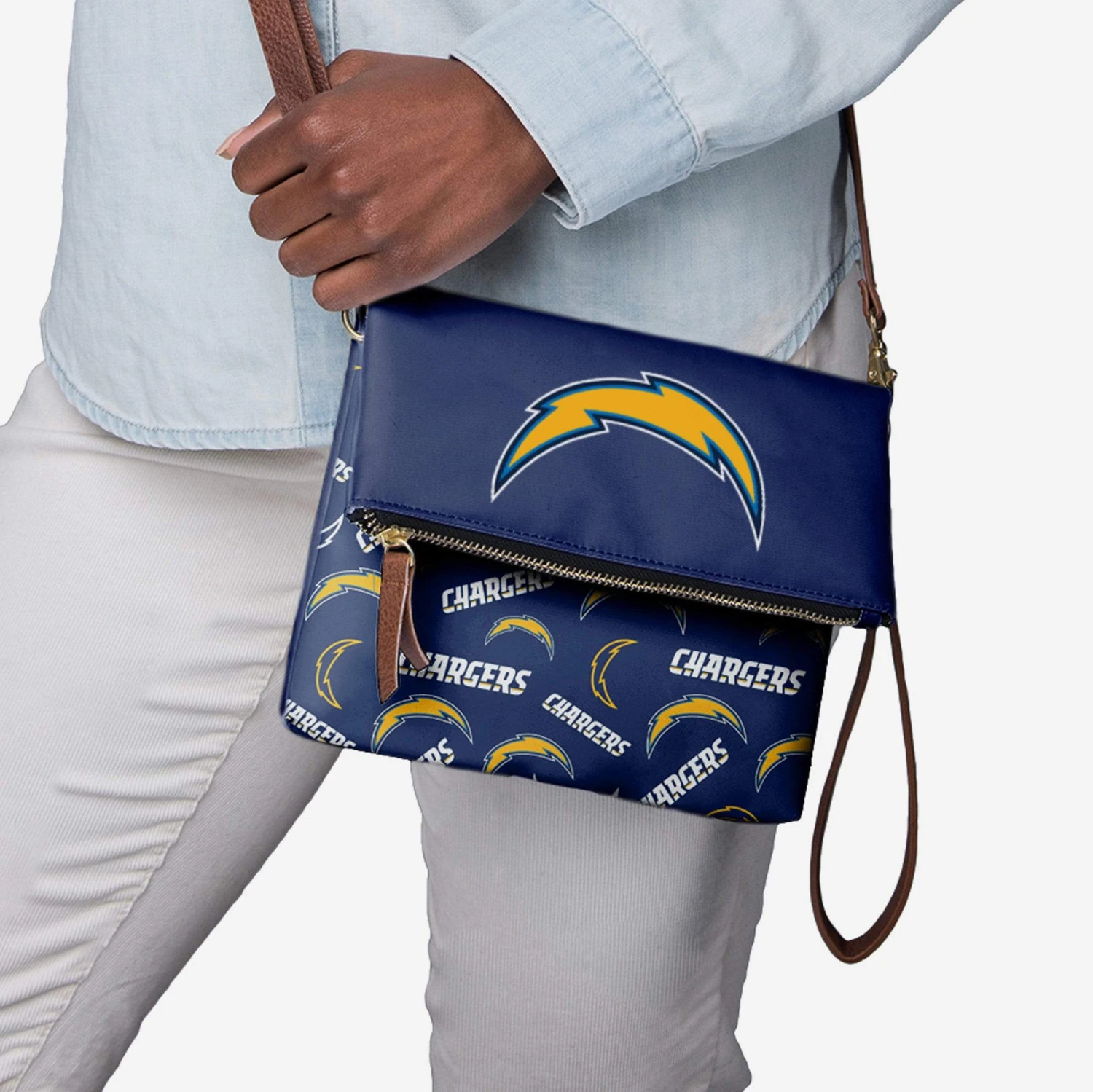 FOCO Los Angeles Chargers Printed Collection Foldover Tote Bag 2 FOCO Los Angeles Chargers Printed Collection Foldover Tote Bag - Image 2