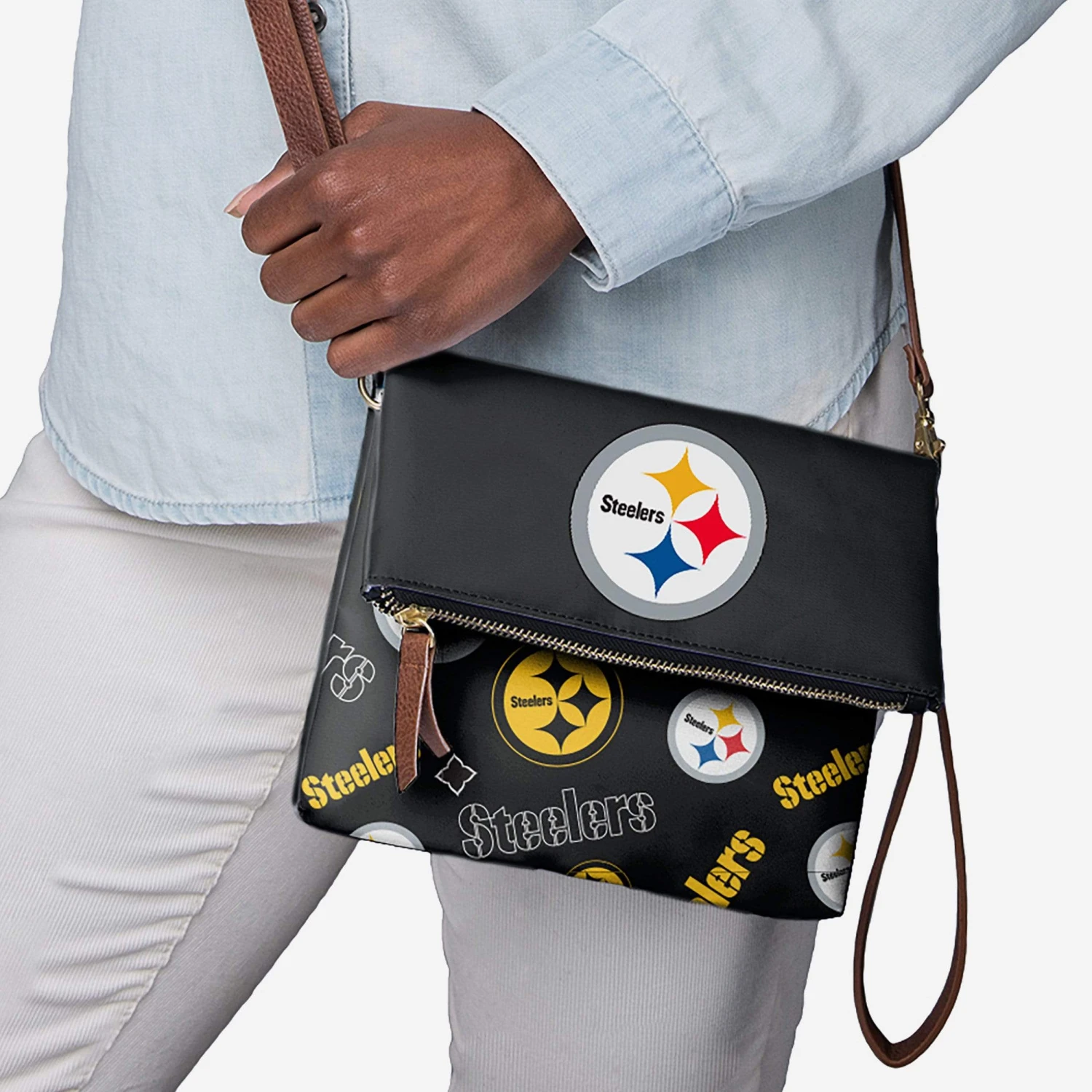 FOCO Pittsburgh Steelers Printed Collection Foldover Tote Bag 2 FOCO Pittsburgh Steelers Printed Collection Foldover Tote Bag - Image 2