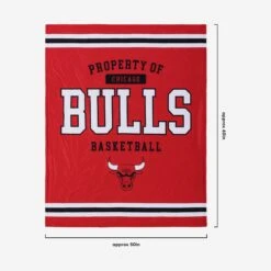 FOCO Chicago Bulls Team Property Sherpa Plush Throw Blanket -Fashion General Store BKTNBPLSHTPCBL g3