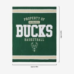 FOCO Milwaukee Bucks Team Property Sherpa Plush Throw Blanket -Fashion General Store BKTNBPLSHTPMBK g3