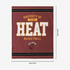 FOCO Miami Heat Team Property Sherpa Plush Throw Blanket -Fashion General Store BKTNBPLSHTPMH g3