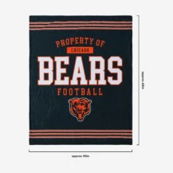 FOCO Chicago Bears Team Property Sherpa Plush Throw Blanket -Fashion General Store BKTNFPLSHTPCB g3