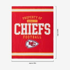FOCO Kansas City Chiefs Team Property Sherpa Plush Throw Blanket -Fashion General Store BKTNFPLSHTPKC g3