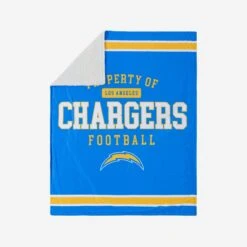 FOCO Los Angeles Chargers Team Property Sherpa Plush Throw Blanket