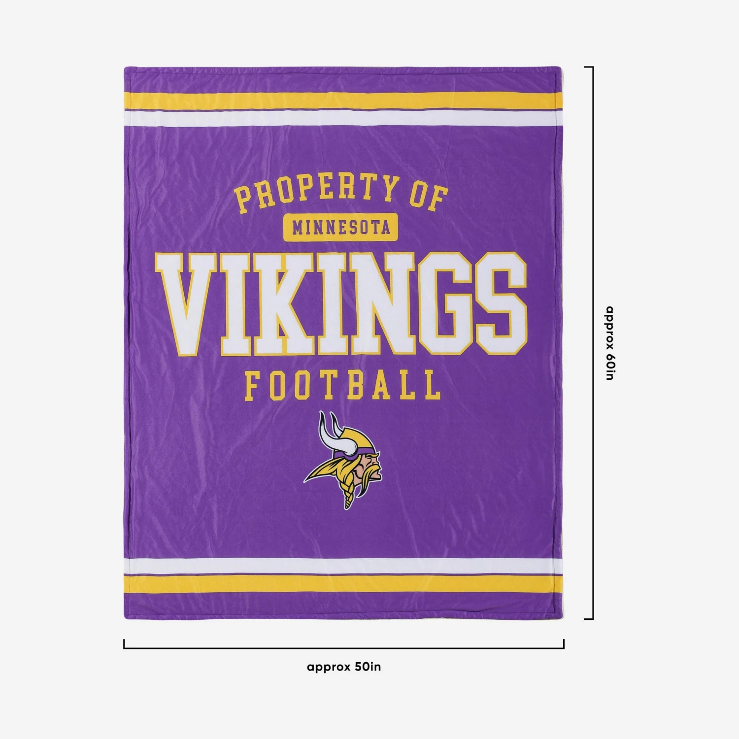 FOCO Minnesota Vikings Team Property Sherpa Plush Throw Blanket 3 FOCO Minnesota Vikings Team Property Sherpa Plush Throw Blanket - Image 3