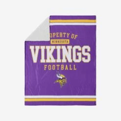 FOCO Minnesota Vikings Team Property Sherpa Plush Throw Blanket