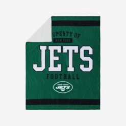 FOCO New York Jets Team Property Sherpa Plush Throw Blanket