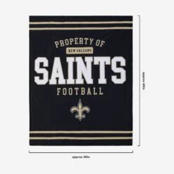 FOCO New Orleans Saints Team Property Sherpa Plush Throw Blanket -Fashion General Store BKTNFPLSHTPNS g3