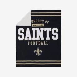 FOCO New Orleans Saints Team Property Sherpa Plush Throw Blanket