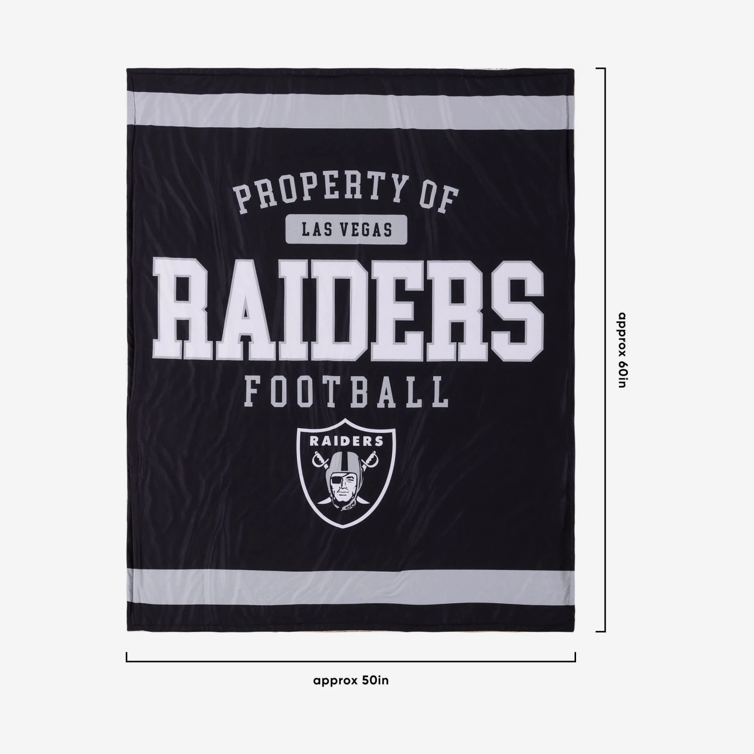 FOCO Las Vegas Raiders Team Property Sherpa Plush Throw Blanket 3 FOCO Las Vegas Raiders Team Property Sherpa Plush Throw Blanket - Image 3
