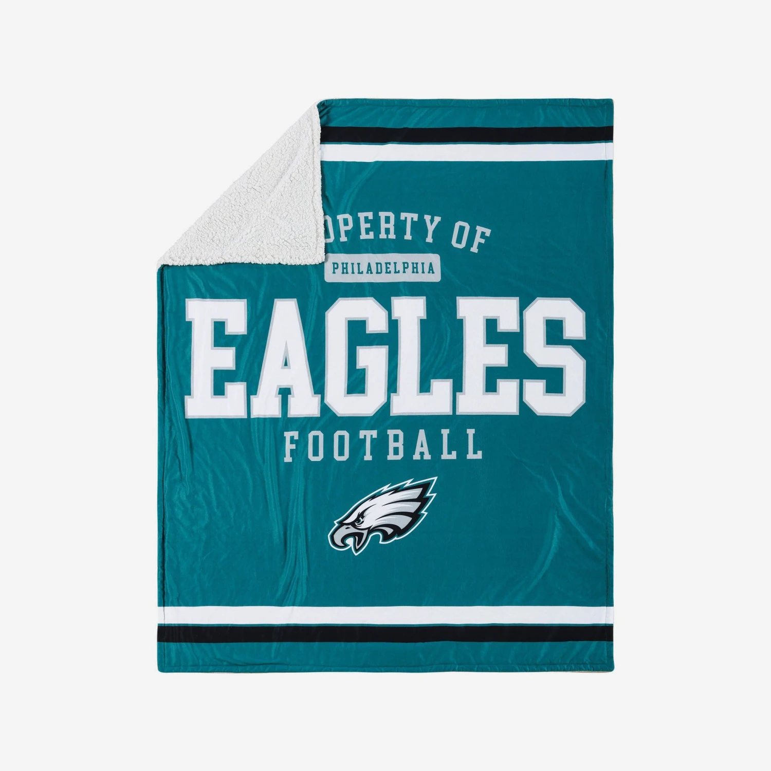 FOCO Philadelphia Eagles Team Property Sherpa Plush Throw Blanket 1 FOCO Philadelphia Eagles Team Property Sherpa Plush Throw Blanket