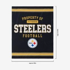 FOCO Pittsburgh Steelers Team Property Sherpa Plush Throw Blanket -Fashion General Store BKTNFPLSHTPPS g3