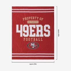 FOCO San Francisco 49ers Team Property Sherpa Plush Throw Blanket -Fashion General Store BKTNFPLSHTPSF g3
