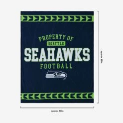 FOCO Seattle Seahawks Team Property Sherpa Plush Throw Blanket -Fashion General Store BKTNFPLSHTPSS g3