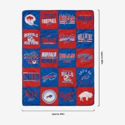 FOCO Buffalo Bills Team Pride Patches Quilt -Fashion General Store BKTNFQTTPDBB g3