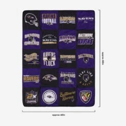 FOCO Baltimore Ravens Team Pride Patches Quilt -Fashion General Store BKTNFQTTPDBRV g3