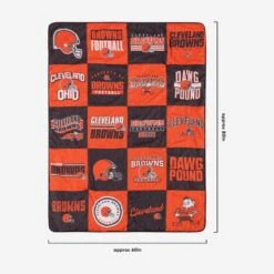 FOCO Cleveland Browns Team Pride Patches Quilt -Fashion General Store BKTNFQTTPDCL g3