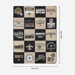FOCO New Orleans Saints Team Pride Patches Quilt -Fashion General Store BKTNFQTTPDNS g3