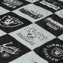 FOCO Las Vegas Raiders Team Pride Patches Quilt 9 FOCO Las Vegas Raiders Team Pride Patches Quilt -Fashion General Store BKTNFQTTPDOR g5