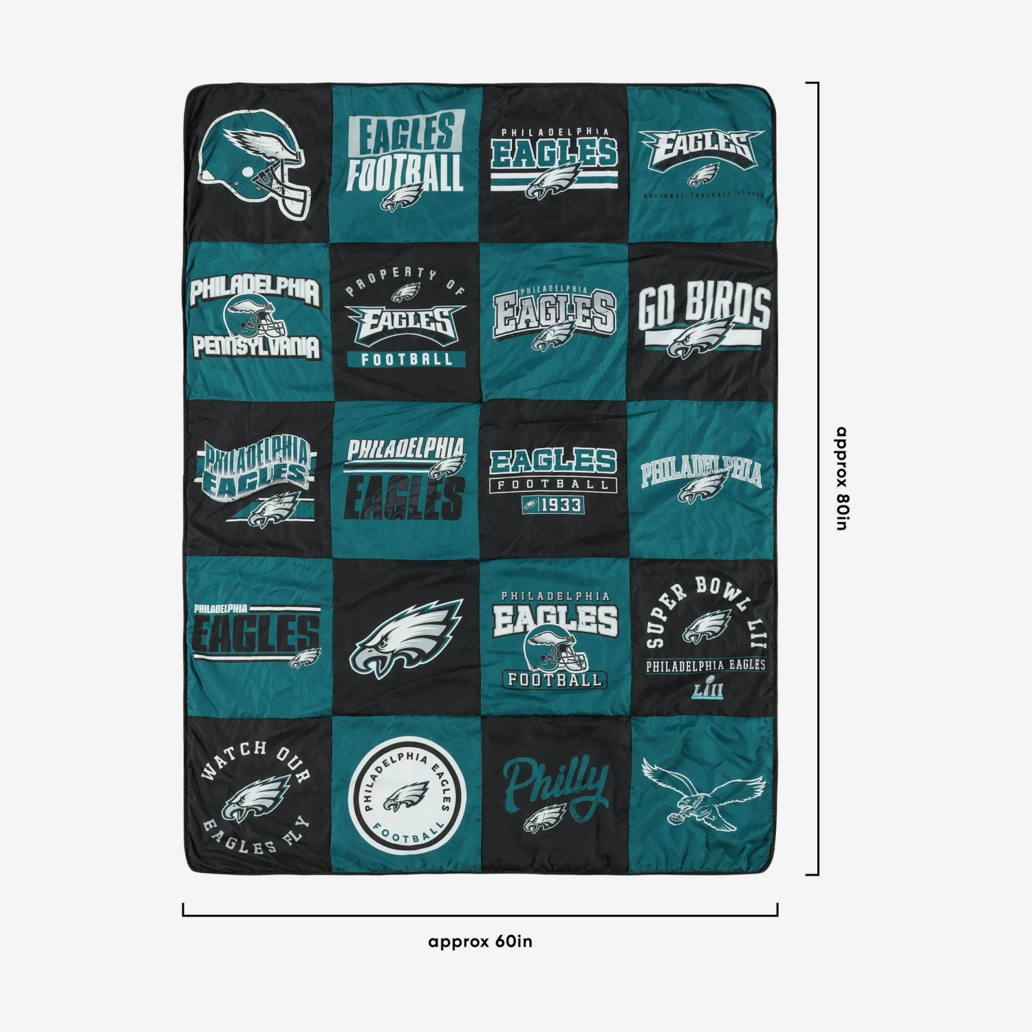 FOCO Philadelphia Eagles Team Pride Patches Quilt 3 FOCO Philadelphia Eagles Team Pride Patches Quilt - Image 3