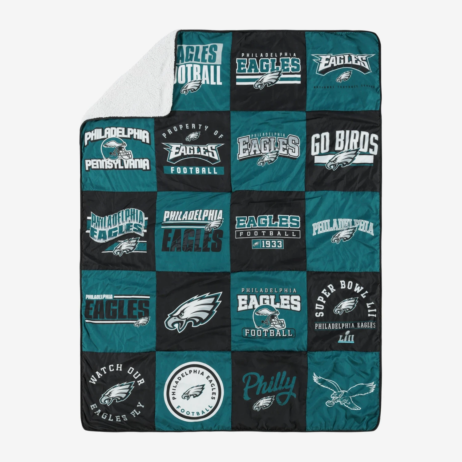 FOCO Philadelphia Eagles Team Pride Patches Quilt 1 FOCO Philadelphia Eagles Team Pride Patches Quilt