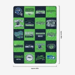 FOCO Seattle Seahawks Team Pride Patches Quilt -Fashion General Store BKTNFQTTPDSS g3