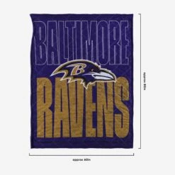 FOCO Baltimore Ravens Big Game Sherpa Lined Throw Blanket -Fashion General Store BKTNFXLSHBGBRV g3