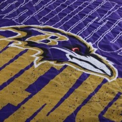 FOCO Baltimore Ravens Big Game Sherpa Lined Throw Blanket -Fashion General Store BKTNFXLSHBGBRV g5