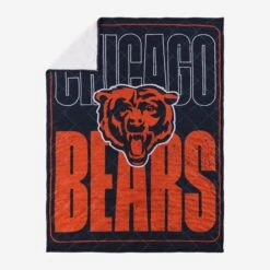 FOCO Chicago Bears Big Game Sherpa Lined Throw Blanket