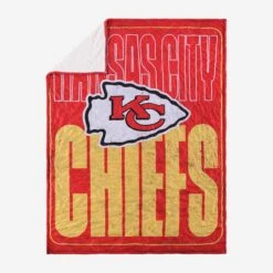 FOCO Kansas City Chiefs Big Game Sherpa Lined Throw Blanket