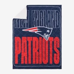 FOCO New England Patriots Big Game Sherpa Lined Throw Blanket