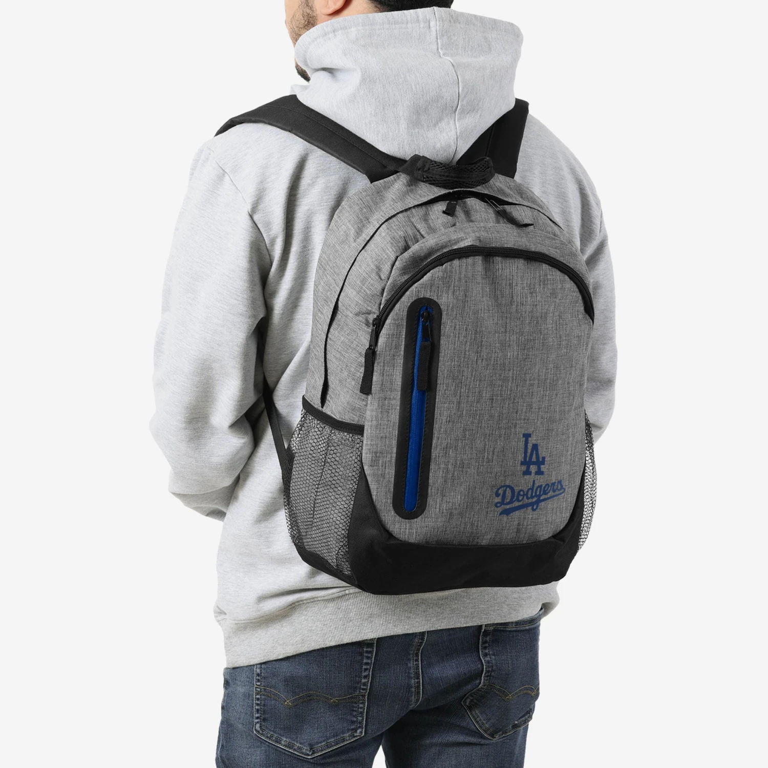 FOCO Los Angeles Dodgers Heather Grey Bold Color Backpack 5 FOCO Los Angeles Dodgers Heather Grey Bold Color Backpack - Image 5