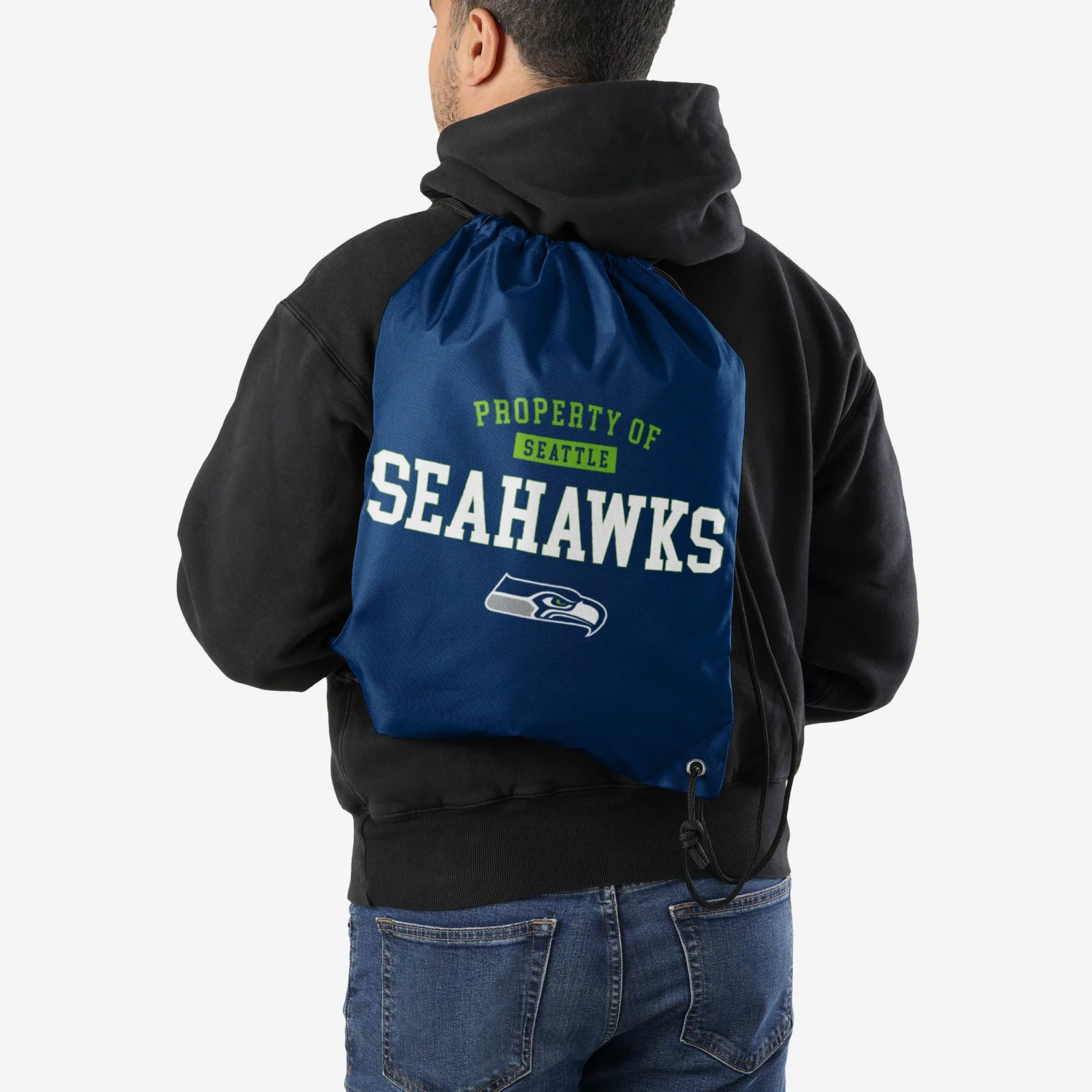 FOCO Seattle Seahawks Property Of Drawstring Backpack 2 FOCO Seattle Seahawks Property Of Drawstring Backpack - Image 2