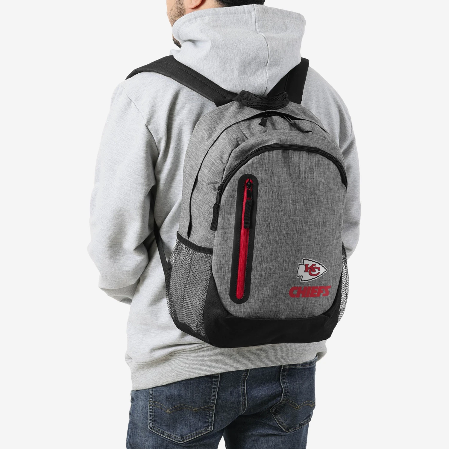 FOCO Kansas City Chiefs Heather Grey Bold Color Backpack 5 FOCO Kansas City Chiefs Heather Grey Bold Color Backpack - Image 5