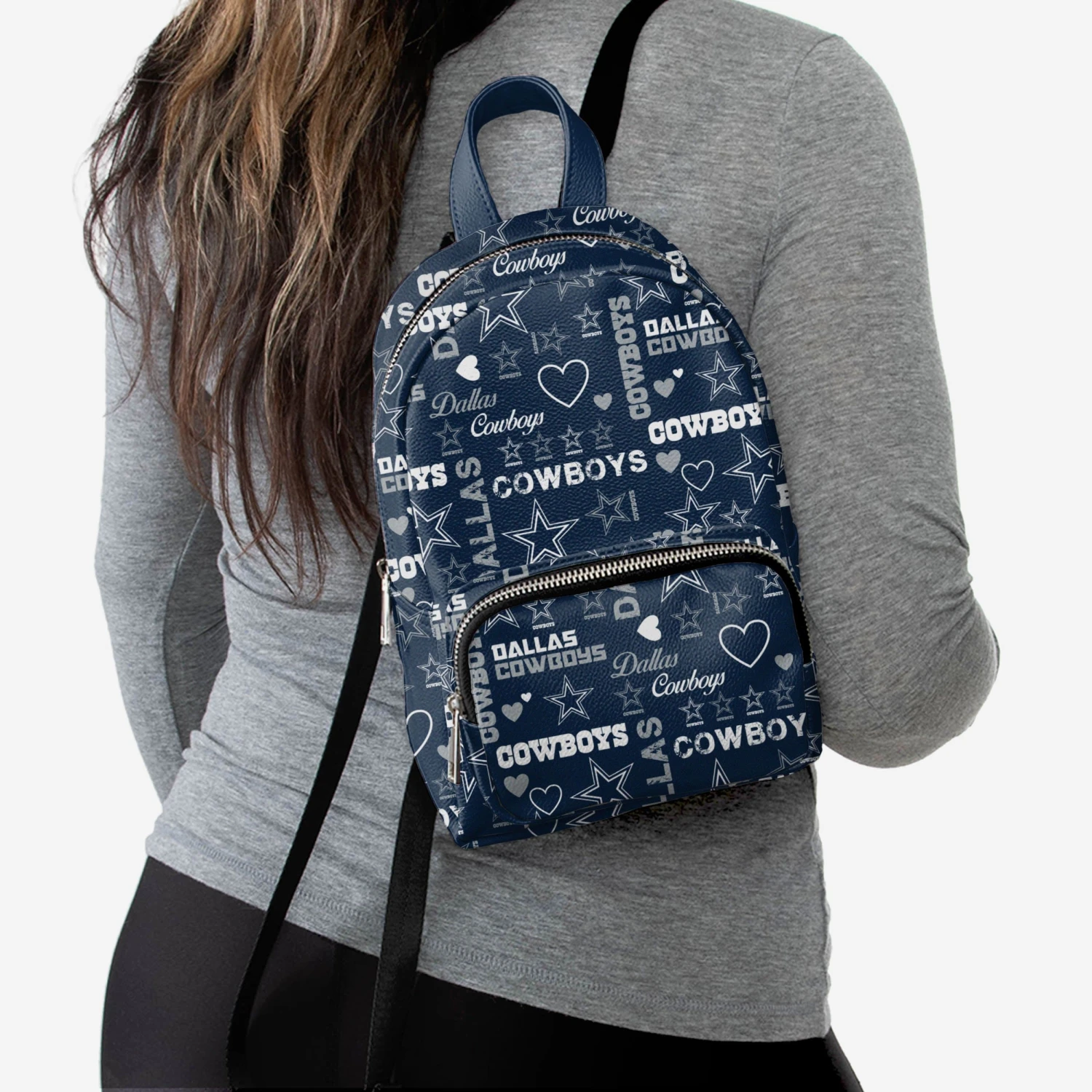 FOCO Dallas Cowboys Logo Love Mini Backpack 2 FOCO Dallas Cowboys Logo Love Mini Backpack - Image 2