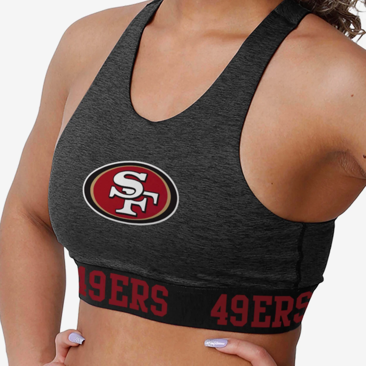 FOCO San Francisco 49ers Womens Team Color Static Sports Bra 5 FOCO San Francisco 49ers Womens Team Color Static Sports Bra - Image 5