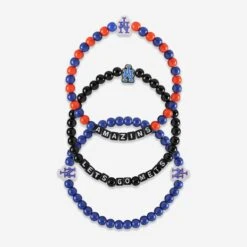 FOCO New York Mets 3 Pack Beaded Friendship Bracelet