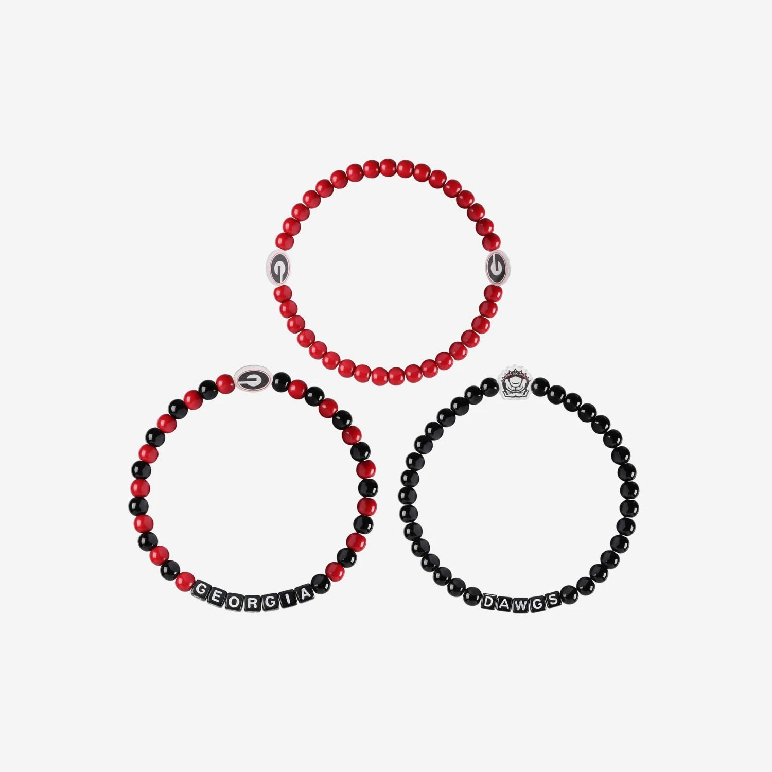 FOCO Georgia Bulldogs 3 Pack Beaded Friendship Bracelet 3 FOCO Georgia Bulldogs 3 Pack Beaded Friendship Bracelet - Image 3