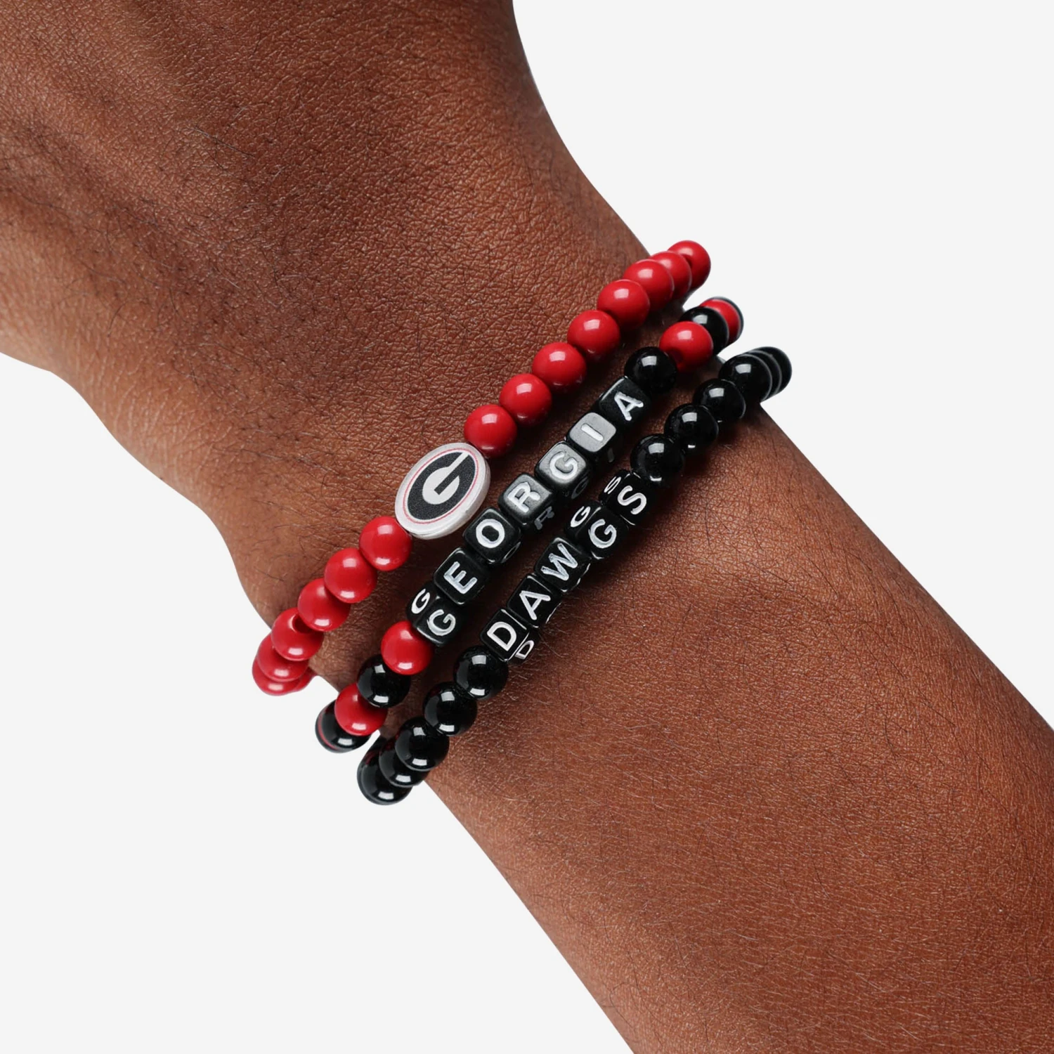 FOCO Georgia Bulldogs 3 Pack Beaded Friendship Bracelet 4 FOCO Georgia Bulldogs 3 Pack Beaded Friendship Bracelet - Image 4