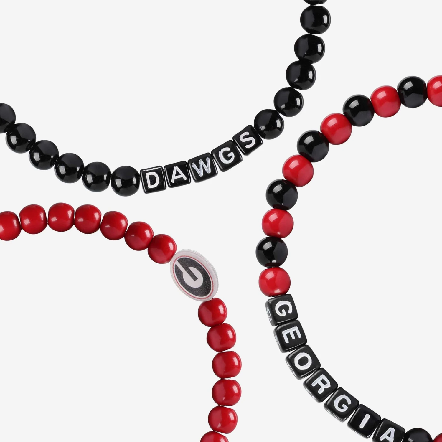 FOCO Georgia Bulldogs 3 Pack Beaded Friendship Bracelet 2 FOCO Georgia Bulldogs 3 Pack Beaded Friendship Bracelet - Image 2